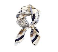 LumiSyne Bufanda De Seda Mujer Pañuelo Cuadrada 70×70cm Estampado Retro Patrón Geométrico Cadena Letras Ligero Satén Bufanda Pequeña Multifuncion Pañuelo Para Cabello Cuello Bandanas Banda Cabeza