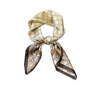 LumiSyne Bufanda De Seda Mujer Pañuelo Cuadrada 70×70cm Estampado Retro Patrón Geométrico Cadena Letras Ligero Satén Bufanda Pequeña Multifuncion Pañuelo Para Cabello Cuello Bandanas Banda Cabeza