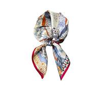 LumiSyne Bufanda De Seda Mujer Pañuelo Cuadrada 70×70cm Estampado Retro Patrón Geométrico Cadena Letras Ligero Satén Bufanda Pequeña Multifuncion Pañuelo Para Cabello Cuello Bandanas Banda Cabeza