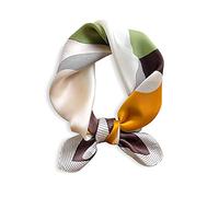 LumiSyne Bufandas De Seda Moda Mujer Bufanda Cuadrado Patrón De Gato Satén Seda Suave y Cálida Pañuelo Estilo Casual y Negocios Bufanda De Cuello Primavera Otoño