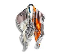 LumiSyne Bufandas De Seda Moda Mujer Leopardo Raya Clásica Geométrico Empalme De Color Paisley Bufanda Cuadrada Grande 90x90 Estilo Conmutar Satén Seda Cálida Pañuelos De Cuello Decoración De Ropa