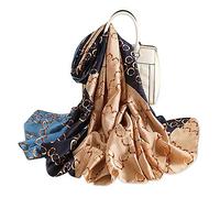 LumiSyne Bufandas De Seda Mujer Estampado Fulares De Moda Estilo Elegante Estolas Alargado Chal Bufandas y Agradable Para La Piel Bufanda Cálida Pañuelo Protector Solar Toda La Temporada