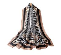 LumiSyne Bufandas De Seda Mujer Moda Clásico Estampado De Flor Patrón De Pata De Gallo Estolas Largas Ligero Cálido Chal Faldas Cruzadas De Playa Durante Toda La Temporada