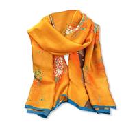 LumiSyne Bufandas De Seda Mujer Pintura Al Óleo Flores Estampado Árbol Patrón Estilo Artístico Colorido Bufanda Señoras Largo Grande Fulares Ligero Cálido Chal Estola Hijab Protector Solar Pareo Playa