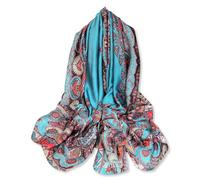 LumiSyne Bufandas De Seda Mujer Pintura Al Óleo Flores Estampado Árbol Patrón Estilo Artístico Colorido Bufanda Señoras Largo Grande Fulares Ligero Cálido Chal Estola Hijab Protector Solar Pareo Playa