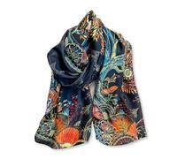 LumiSyne Bufandas De Seda Mujer Pintura Al Óleo Flores Estampado Árbol Patrón Estilo Artístico Colorido Bufanda Señoras Largo Grande Fulares Ligero Cálido Chal Estola Hijab Protector Solar Pareo Playa