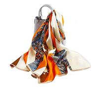 LumiSyne Bufandas De Seda Para Mujer Estampado Floral Clásica Patrón Geométrico Cadena Letras Pañuelo Ligero y Suave Estola Chal De Playa Durante Cubre Bikini Toda La Temporada