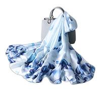 LumiSyne Bufandas De Seda Para Mujer Estampado Floral Estilo Moda y Elegante Estolas Largo y Suave Chal De Boda Fulares Caliente Toda La Temporada