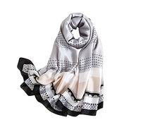 LumiSyne Bufandas De Seda Para Mujer Estampado Floral Follaje Artístico Costura Color Coincidencia Moda Estolas Largo Fulares Mantón Caliente Protección Solar Chal De Boda Toda La Temporada