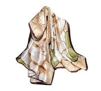 LumiSyne Bufandas De Seda Para Mujer Estampado Flores De Colores Patrón De Pintura Al Óleo Artística Satín Larga Fulares Chal Protector Solar Ligero Cálido Estola Toda La Temporada
