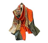 LumiSyne Bufandas De Seda Para Mujer Estampado Flores De Colores Patrón De Pintura Al Óleo Artística Satín Larga Fulares Chal Protector Solar Ligero Cálido Estola Toda La Temporada