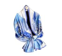 LumiSyne Bufandas De Seda Para Mujer Estampado Flores De Colores Patrón De Pintura Al Óleo Artística Satín Larga Fulares Chal Protector Solar Ligero Cálido Estola Toda La Temporada