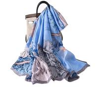 LumiSyne Bufandas De Seda Para Mujer Estampado Vintage Estilo Étnico Patrón De Floral Girasol Bufanda Larga Gran Mantón Chal De Playa Proteccion Solar Estolas Cuatro Estaciones