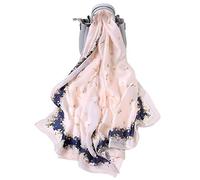 LumiSyne Bufandas De Seda Suave Para Mujer Estampado Floral Rose Estilo Dulce y Elegante Estolas Fulares Largas Chal de playa Durante Toda La Temporada(rosa)
