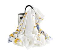 LumiSyne Bufandas De Seda Suave Para Mujer Estampado Floral Rose Estilo Dulce y Elegante Estolas Fulares Largas Chal de playa Durante Toda La Temporada(rojo)