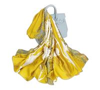 LumiSyne Bufandas De Seda Suave Para Mujer Estampado Floral Rose Estilo Dulce y Elegante Estolas Fulares Largas Chal de playa Durante Toda La Temporada (Floral Amarillo)