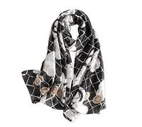 LumiSyne Bufandas De Seda Suave Para Mujer Pintura De Tinta Artística Estampado Floral Elegante Estolas Fulares Largas Chal De Playa Durante Toda La Temporada