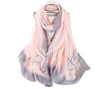 LumiSyne Bufandas De Seda Suave Para Mujer Pintura De Tinta Artística Estampado Floral Elegante Estolas Fulares Largas Chal De Playa Durante Toda La Temporada