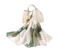 LumiSyne Bufandas De Seda Suave Para Mujer Pintura De Tinta Artística Estampado Floral Elegante Estolas Fulares Largas Chal De Playa Durante Toda La Temporada