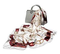 LumiSyne Bufandas De Seda Suave Para Mujer Retro Impreso Patrón Geométrico Rayas Bufanda Suave Cálido Estolas Largas Chal De Playa Durante Toda La Temporada