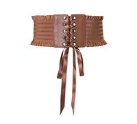 LumiSyne Cinturón Corsé Con Cordones Para Mujeres Cinturón Elástico Ancho Diseño Botones De Presión Ribete Con Volantes Moda Cinturón De Cintura Elástica Vintage Faja Cinturón Para Vestido Abrigo Mono