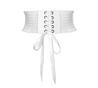 LumiSyne Cinturón Corsé Con Cordones Para Mujeres Cinturón Elástico Ancho Diseño Botones De Presión Ribete Con Volantes Moda Cinturón De Cintura Elástica Vintage Faja Cinturón Para Vestido Abrigo Mono