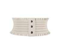LumiSyne Cinturón Corsé Elástico Para Mujeres Cinturón Ancho Diseño De Botones De Presión Moda Ribete Con Volantes Vintage Faja Cinturón Cinturón De Cintura Waspie Para Vestido Abrigo Mono