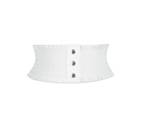 LumiSyne Cinturón Corsé Elástico Para Mujeres Cinturón Ancho Diseño De Botones De Presión Moda Ribete con Volantes Vintage Faja Cinturón De Cintura Waspie Para Vestido Abrigo Mono,Blanco, Talla única