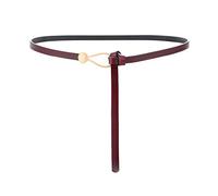 LumiSyne Cinturón De Cuero Para Mujer Cinturón Fino Diseño De Hebilla Anudado De Moda Piel De Vaca Hebilla De Aleación Cinturones De Cuero Ajustables Decoración Pretina Para Vestido Abrigo Camisa