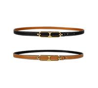 LumiSyne Cinturón De Cuero Para Mujer Reversible Bicolor Delgado Hebilla De Alfiler Cinturones Ajustables Decoración Pretina Para Jeans Vestidos Abrigo Pantalones