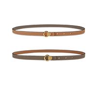 LumiSyne Cinturón De Cuero Para Mujer Reversible Bicolor Delgado Hebilla De Alfiler Cinturones Ajustables Decoración Pretina Para Jeans Vestidos Abrigo Pantalones