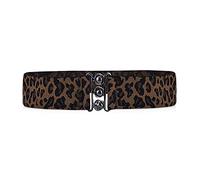 LumiSyne Cinturón Elástico Ancho De Las Mujeres Pretina Elástica Moda Hebilla De Aleación Respirable Lona Cinturones De Cuero Ajustables Leopardo Retro Cinturón Lumbar Para Vestido Abrigo Camisa