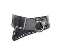 LumiSyne Cinturón Elástico Ancho Para Mujer Punk Remache Cinturón Cinturón De Cuero Pu Hebilla De Gancho Oblicua De Metal Cinturón De Cintura Vintage Cinturones De Cincha Para Vestido Camisa Abrigo