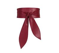 LumiSyne Cinturón Obi Ancho De Cuero PU Suave Con Corbata Envolvente De Nudo - Cinturón Corsé Para Vestido y Diaria