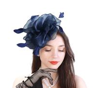 LumiSyne Fascinators Sombrero para Mujer Flor Cinta De Tul Pluma En Una Diadema y Un Clip De Horquilla Tocados De Pinza Vintage Elegant Tocados para El Pelo para Cocktail Fiesta De Té Boda
