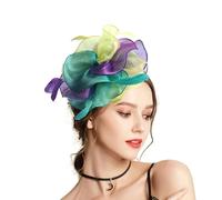 LumiSyne Fascinators Sombrero para Mujer Flor Cinta De Tul Pluma En Una Diadema y Un Clip De Horquilla Tocados De Pinza Vintage Elegant Tocados para El Pelo para Cocktail Fiesta De Té Boda