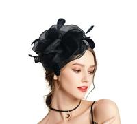 LumiSyne Fascinators Sombrero para Mujer Flor Cinta De Tul Pluma En Una Diadema y Un Clip De Horquilla Tocados De Pinza Vintage Elegant Tocados para El Pelo para Cocktail Fiesta De Té Boda