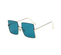 LumiSyne Gafas De Sol Cuadradas Grandes Mujer Hombre Metal Medio Marco Lente Transparente Tintadas Anteojos De Moda Retro Protección UV400 Parasol Gafas De Sol Para Decoración Aire Libre Viajes