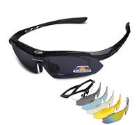 LumiSyne Gafas De Sol Deportivas Polarizadas para Hombre Mujer Gafas De Ciclismo con 5 Lentes Intercambiables UV400 Montura Superligero Gafas Correa De Gafas para MTB Bicicleta Montaña