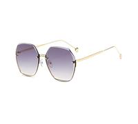 LumiSyne Gafas De Sol Grandes Sin Aros Mujer Hexagonales Lentes De Corte De Diamante Montura De Metal Anteojos Transparente Gradiente Protección UV400 Antirreflejos Moda Retro Gafas Aire Libre Viajes