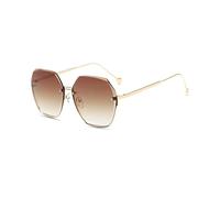 LumiSyne Gafas De Sol Grandes Sin Aros Mujer Hexagonales Lentes De Corte De Diamante Montura De Metal Anteojos Transparente Gradiente Protección UV400 Antirreflejos Moda Retro Gafas Aire Libre Viajes