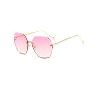 LumiSyne Gafas De Sol Grandes Sin Aros Mujer Hexagonales Lentes De Corte De Diamante Montura De Metal Anteojos Transparente Gradiente Protección UV400 Antirreflejos Moda Retro Gafas Aire Libre Viajes