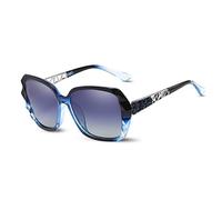 LumiSyne Gafas de sol Mujer Gradient Espejo,Gafas UV 400 Polarizadas,De gran tamaño Policarbonato Marco Diamante Cristal,Al aire libre Viajar Caja de regalo(Azul Gradient)