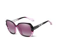 LumiSyne Gafas de sol Mujer Gradient Espejo,Gafas UV 400 Polarizadas,De gran tamaño Policarbonato Marco Diamante Cristal,Al aire libre Viajar Caja de regalo(Morado Gradient)