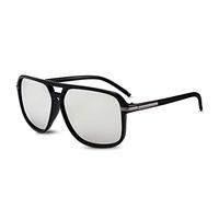 LumiSyne Gafas De Sol Polarizadas Espejo Hombre Gafas De Conducción Deportes Súper Ligero Marco Cuadrado Doble Puente UV 400 Al Aire Libre Viajar Caja De Regalo Plateado