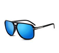 LumiSyne Gafas De Sol Polarizadas Espejo Hombre Gafas De Conducción Deportes Súper Ligero Marco Cuadrado Doble Puente UV 400 Al Aire Libre Viajar Caja De Regalo Azul