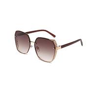 LumiSyne Gafas De Sol Polarizadas Grandes Hombre Mujer Lente Transparente Gradiente Marco De Metal Hueco Lentes De Sol De Señora UV400 Antirreflejos Parasol Gafas Moda Para Aire Libre Viajes Conducir