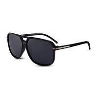 LumiSyne Gafas De Sol Polarizadas Hombre Gafas De Conducción Deportes Súper Ligero Marco Cuadrado Doble Puente UV 400 Al Aire Libre Viajar Caja De Regalo Negro
