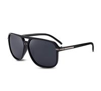 LumiSyne Gafas De Sol Polarizadas Hombre Gafas De Conducción Deportes Súper Ligero Marco Cuadrado Doble Puente UV 400 Al Aire Libre Viajar Caja De Regalo Negro mate