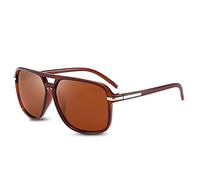 LumiSyne Gafas De Sol Polarizadas Hombre Gafas De Conducción Deportes Súper Ligero Marco Cuadrado Doble Puente UV 400 Al Aire Libre Viajar Caja De Regalo Marrón